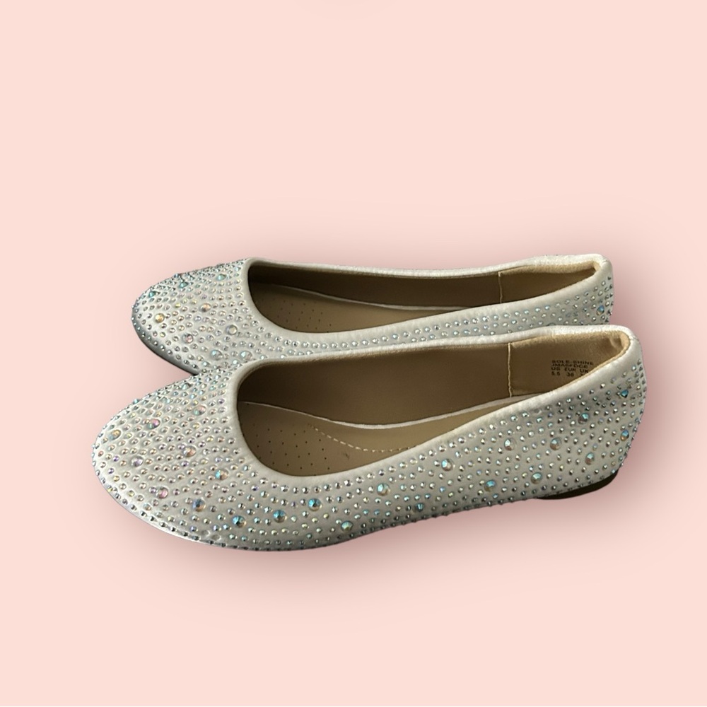 DREAM PAIRS Sole-Shine Rhinestone Ballet Flats Shoes
